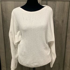 A New Day Winter White Velour Long Sleeve Round Neck Tunic Women's Size X-Small